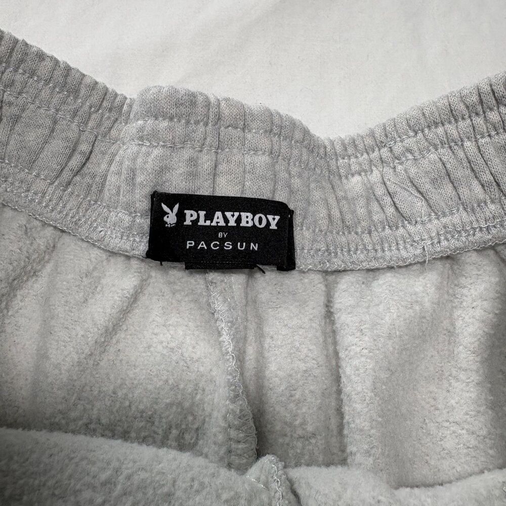 Playboy X PacSun Shorts Gray XXL Athletic Club Logo Bunny Raw Hem Shorts Size XS - Picture 5 of 8